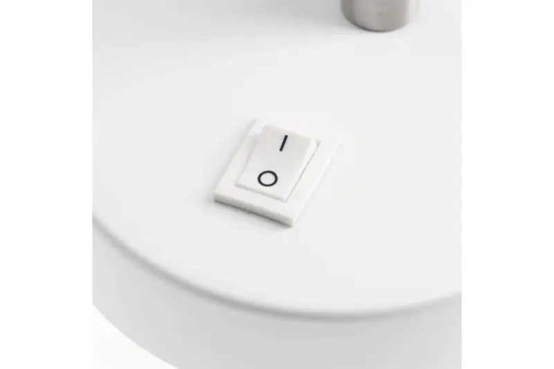 Decor Etore bela stenska svetilka s kovinsko roko, premer 11 cm, 1952