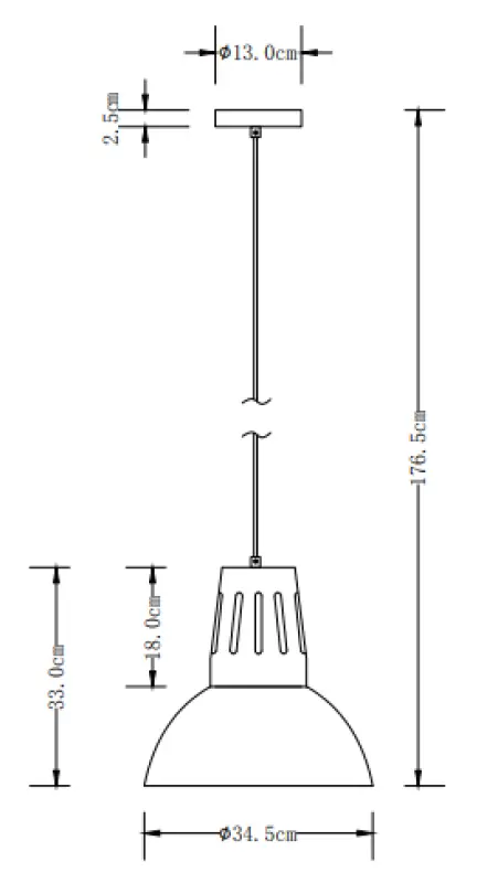 Decor Artemia siva viseča svetilka z industrijskim zaključkom, premer 34,5 cm, 2447