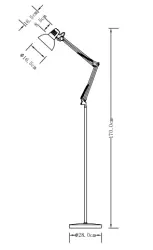 Decor Artemia bela stoječa svetilka z dolgo kovinsko roko, premer 16,5 cm 2409