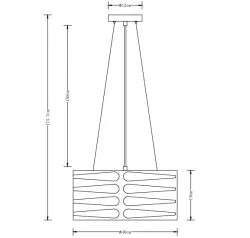 Decor Marisa črna viseča svetilka s koničnimi vodoravnimi prostori, največ 3 svetlobni viri, premer 40 cm, 2584