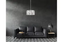 Decor Marisa bela viseča svetilka s stožčastimi vodoravnimi režami, največ 3 svetlobni viri, premer 40 cm, 2782