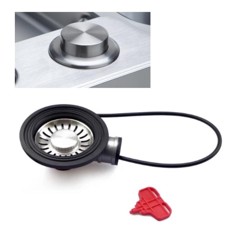 Franke odtočni set za pomivalna korita s turbo odtokom in avtomatskim praznjenjem ter gumbom iz nerjavečega jekla 1208957709