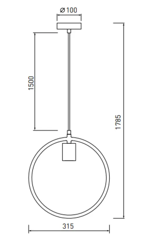 Decor Fija črna okrogla enotočkovna viseča svetilka 2805