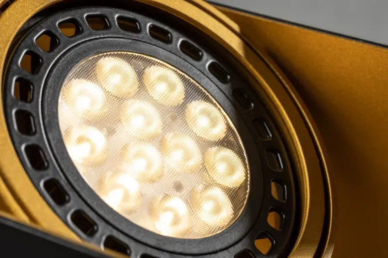 Deco Verso črno-zlata stropna svetilka z gibljivo glavo, dve svetlobni vir 4212