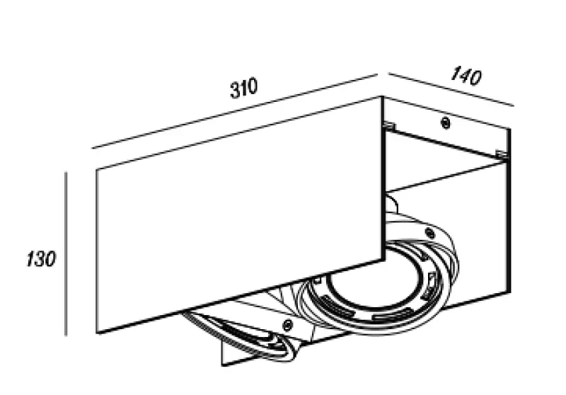 Decor Verso črno-bela stropna svetilka z gibljivo glavo 2 svetlobna vira 4250