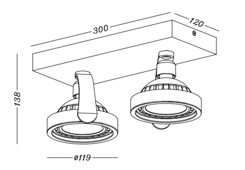 Decor Wally stropna ali stenska svetilka antracit v premični glavi 2 svetlobna vira 4304