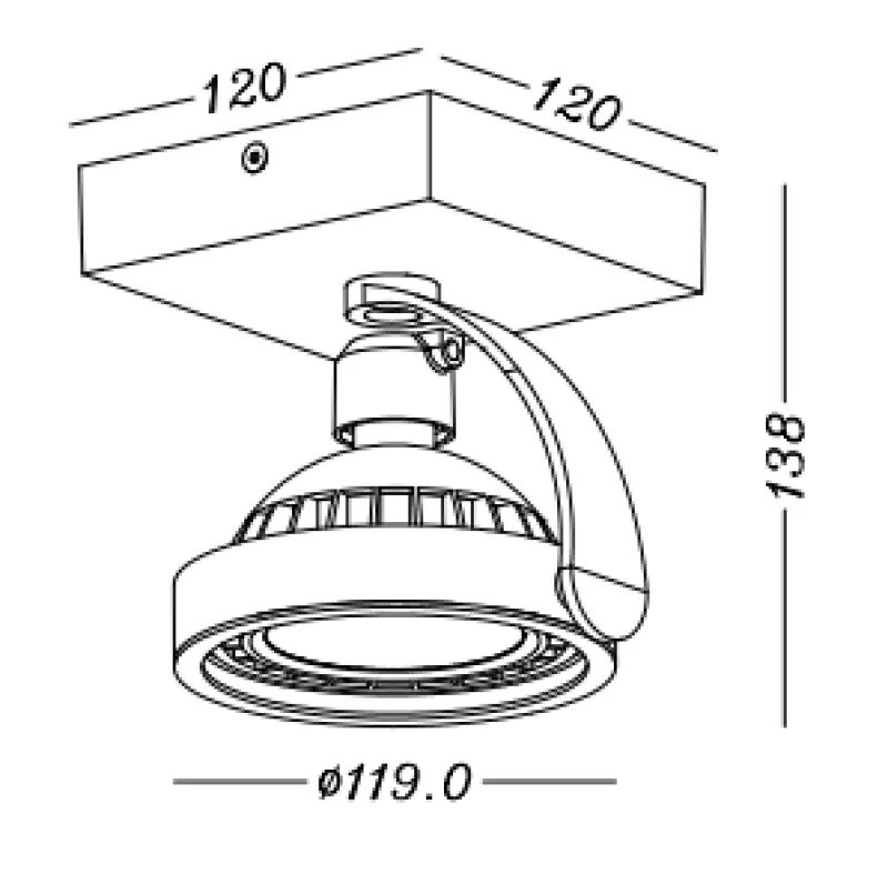 Decor Wally stropna ali stenska svetilka bela s premično glavo 1 svetlobni vir 4342