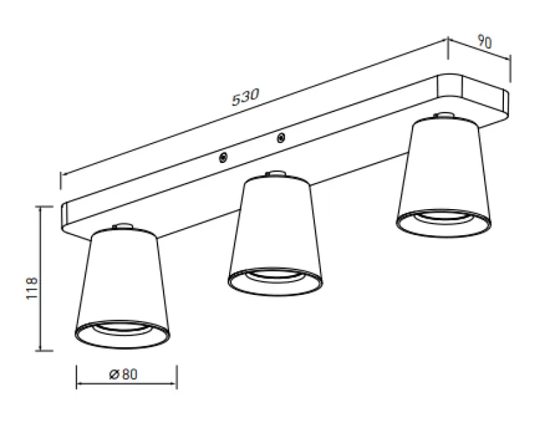 Decor Elli moderna črna stropna svetilka s 3 svetlobnimi viri 4588
