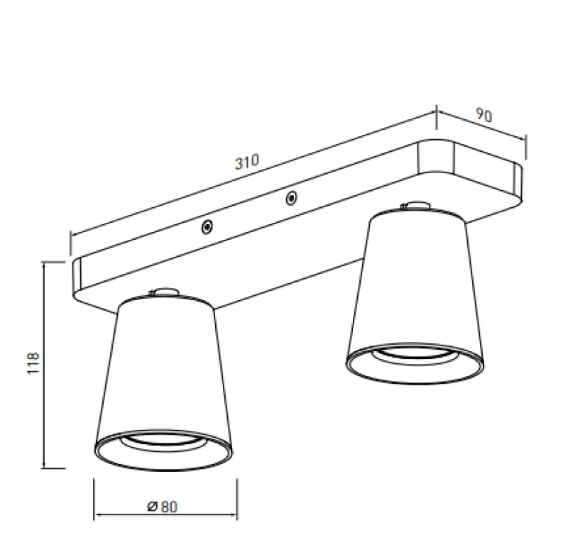Decor Elli moderna bela stropna svetilka z 2 svetlobnima viroma 4489