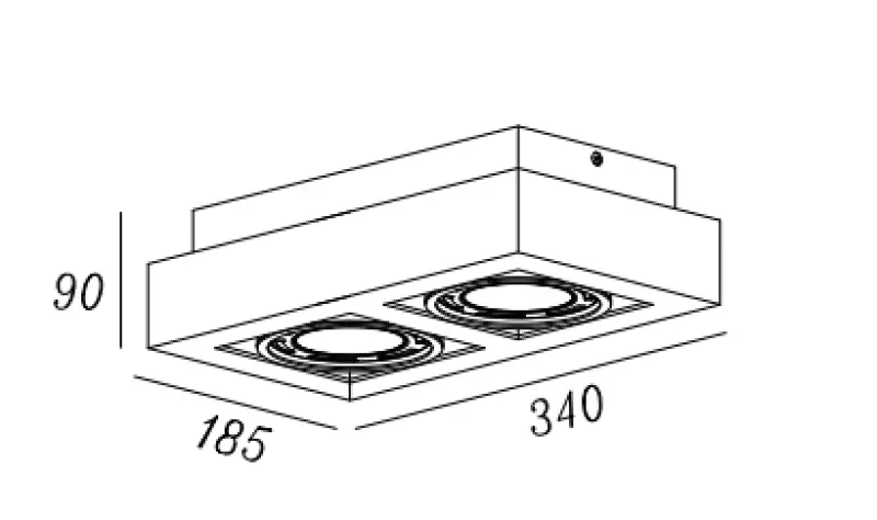 Decor Loid functionele witte 2-punts rechthoekige plafondlamp met 2 svetlobnimi viri 4663