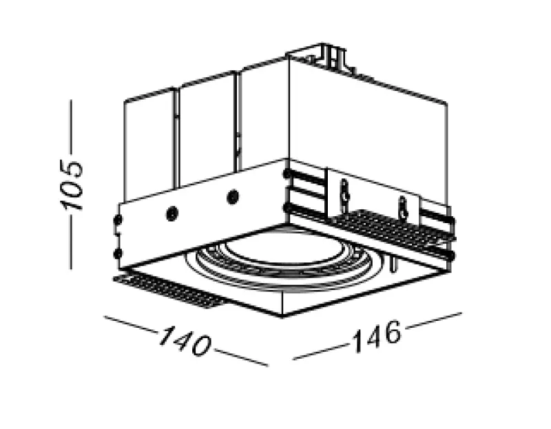 Decor Milo črna vgradna stropna svetilka brez okvirja z 1 svetlobnim virom 4731