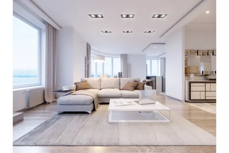 Decor Milo črna vgradna stropna svetilka brez okvirja z 2 svetlobnima viroma 4755