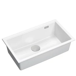Quadri Newport II grote en diepe spoelbak graniet opbouw en onderbouw wit spoelbak 76x45cm 1208957854