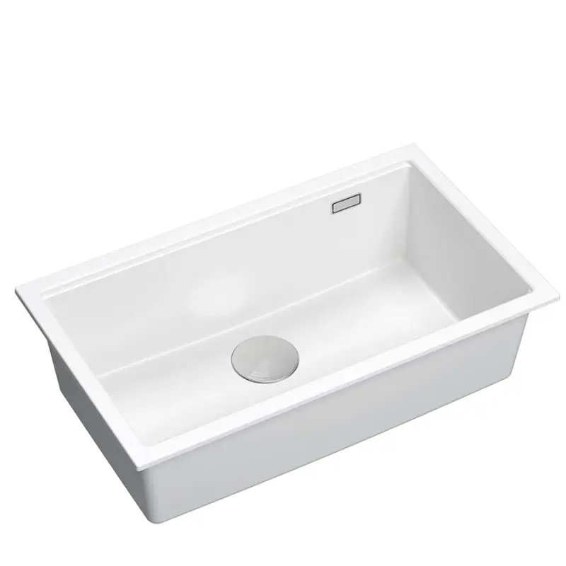 Quadri Newport II grote en diepe spoelbak graniet opbouw en onderbouw wit spoelbak 76x45cm 1208957854