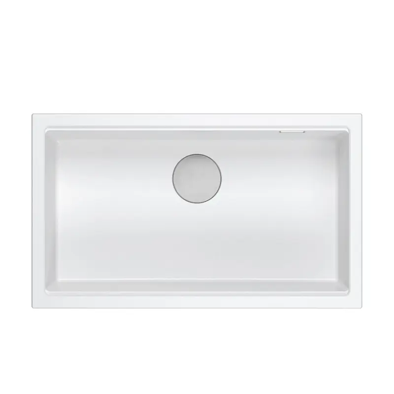 Quadri Newport II grote en diepe spoelbak graniet opbouw en onderbouw wit spoelbak 76x45cm 1208957854
