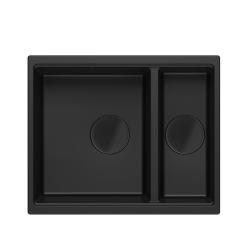 Quadri Newport II zwart 1,5 pomivalno korito granit nadgradna in vgradna pomivalna korita 555x460 mm z nerjavečim čepom 1208957861