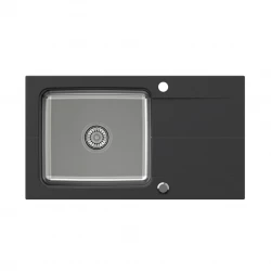 Quadri Fusion vgradno inox pomivalno korito z odcejalnikom iz oniks granita 78x44, reverzibilno 1208957871
