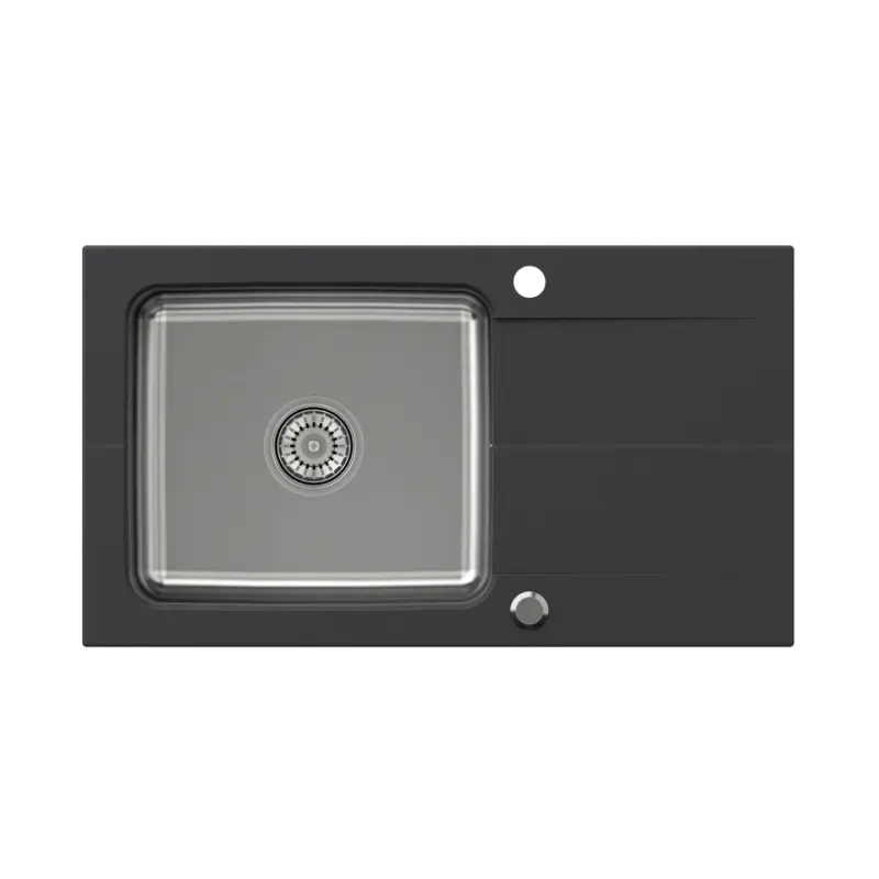 Quadri Fusion vgradno inox pomivalno korito z odcejalnikom iz oniks granita 78x44, reverzibilno 1208957871