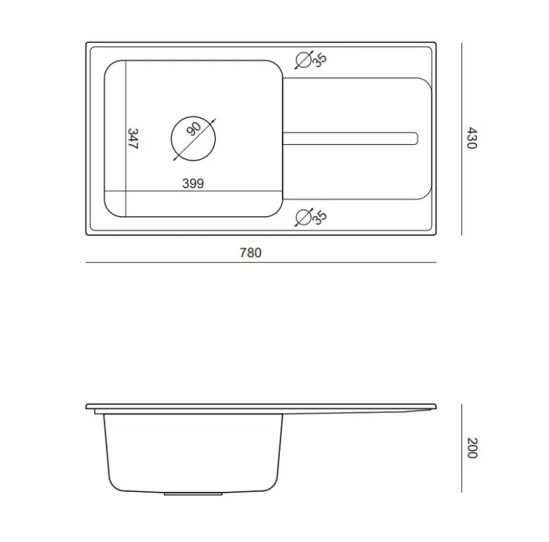 Quadri Fusion nadgradna nerjaveča jeklena pomivalno korito s srebrnim granitnim odcejalnim delom 78x43 reverzibilno 1208957880