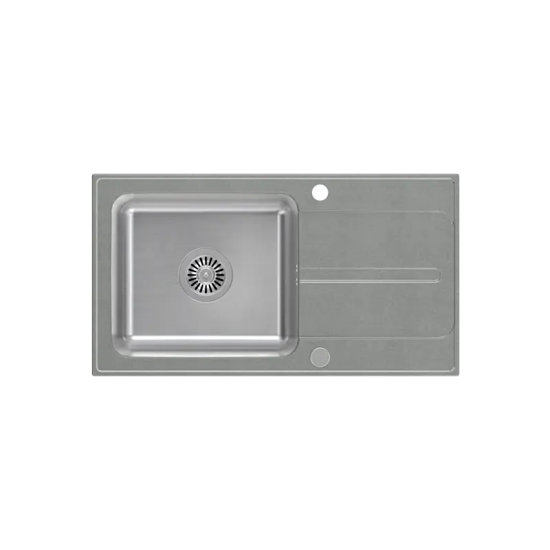 Quadri Fusion nadgradna nerjaveča jeklena pomivalno korito s srebrnim granitnim odcejalnim delom 78x43 reverzibilno 1208957880
