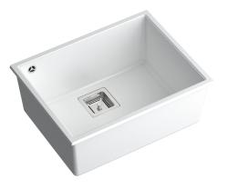 Quadri Quadrangle bel granit podpultni umivalnik 55x42cm z inox čepom 1208957884