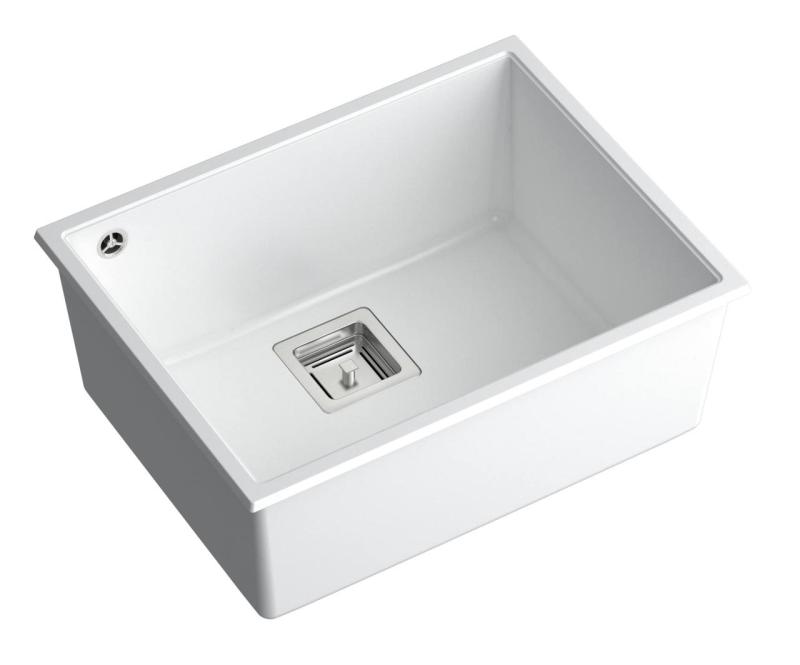 Quadri Quadrangle bel granit podpultni umivalnik 55x42cm z inox čepom 1208957884