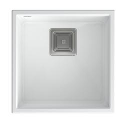 Quadri Quadrangle bela granitna podvgradnja pomivalnega korita 42x42 cm z nerjavečim jeklenim čepom 1208957886
