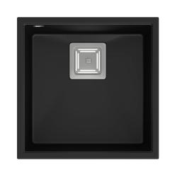 Quadri Quadrangle črno granitno vgradno korito 42x42cm z inox čepom 1208957887