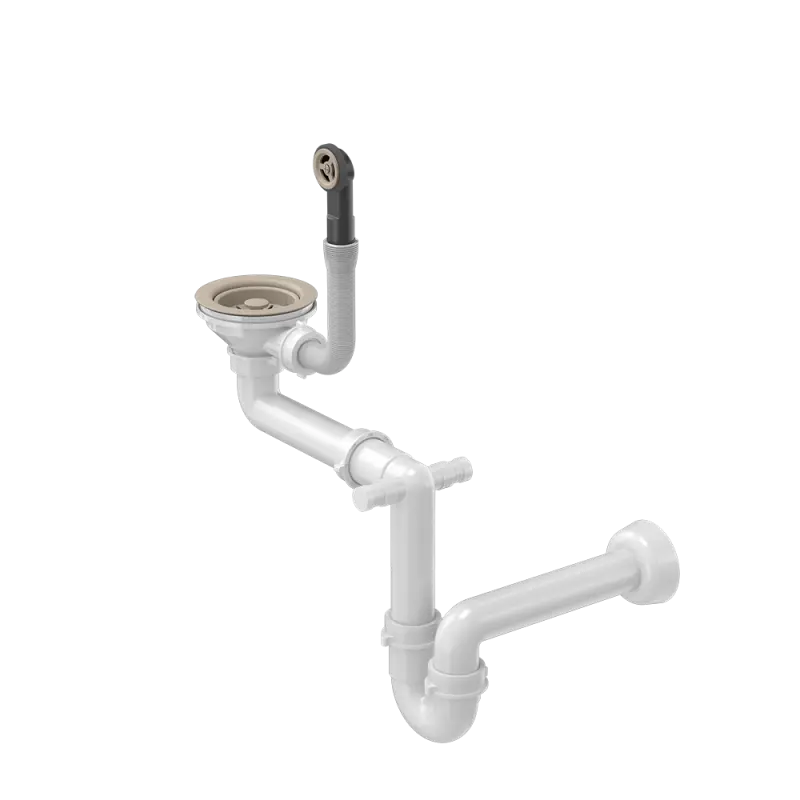 Quadri bež peščena barva komplet za odtok za umivalnik z prelivom 1208957901