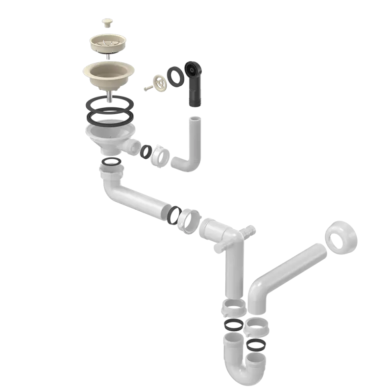 Quadri bež peščena barva komplet za odtok za umivalnik z prelivom 1208957901