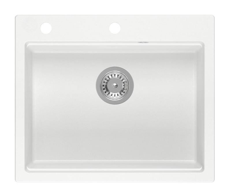 Quadri Durham beli granitni nadgradni pomivalno korito 595x500 z dozirnikom za milo, desko za rezanje, valjčno podlogo, vložnim koritom in valjčno podlogo 1208957903