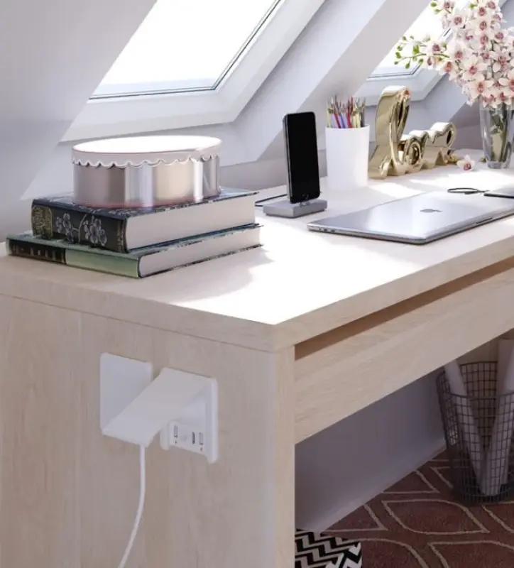 Indux Flip vmat wit randaarde inbouw stopcontact met 2xUSB A, 1xRJ45 en HDMI priključek 1208957919