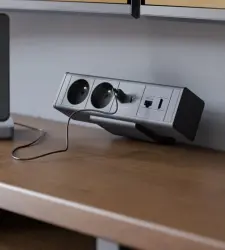 Indux Desk bureau of tafelmat zwart met randaarde stopcontact (2x) met 1x USB A, 1x USB C, 1x RJ45 en 1x HDMI 1208957922