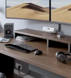 Indux Desk bureau- of tafelmat wit met randaarde stopcontact (2x) met 1xUSB A, 1xUSB C, 1xRJ45 in 1xHDMI 1208957923