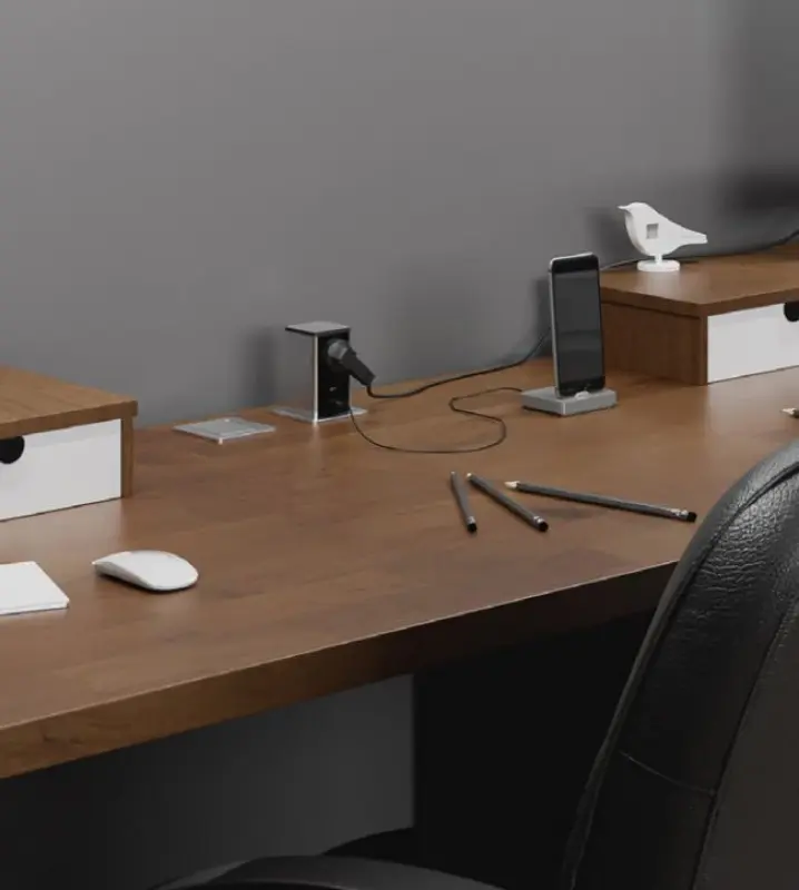 Indux Push uitschuifbare zwarte randaarde stopcontact met 1xUSB A in 1xUSB C z RVS pokrovom 1208957930