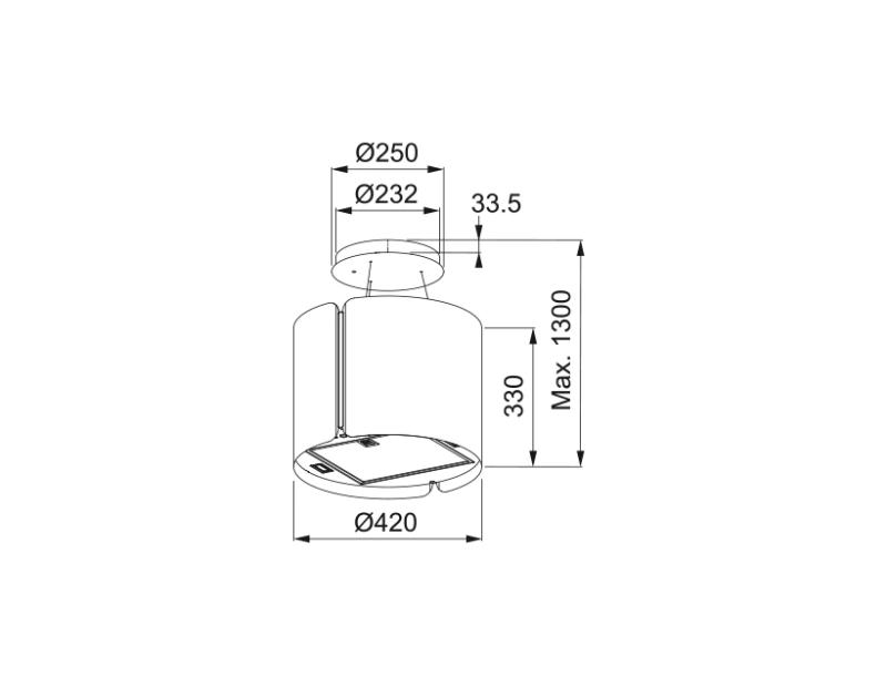 Franke Smart Suspended otočna napa iz nerjavečega jekla 42cm 345.0654.870