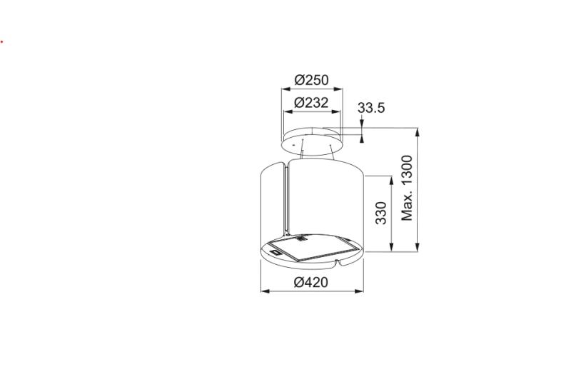 Franke Smart Suspended otok mat bela kuhinjska napa 42 cm 345.0654.932