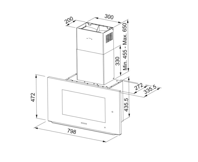 Franke AQ Sense stenska napa črne barve 80 cm 330.0657.269