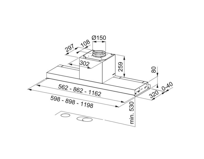 Franke Maris Style Drip Free vgrajena kuhinjska napa iz nerjavečega jekla 60 cm 305.0662.836