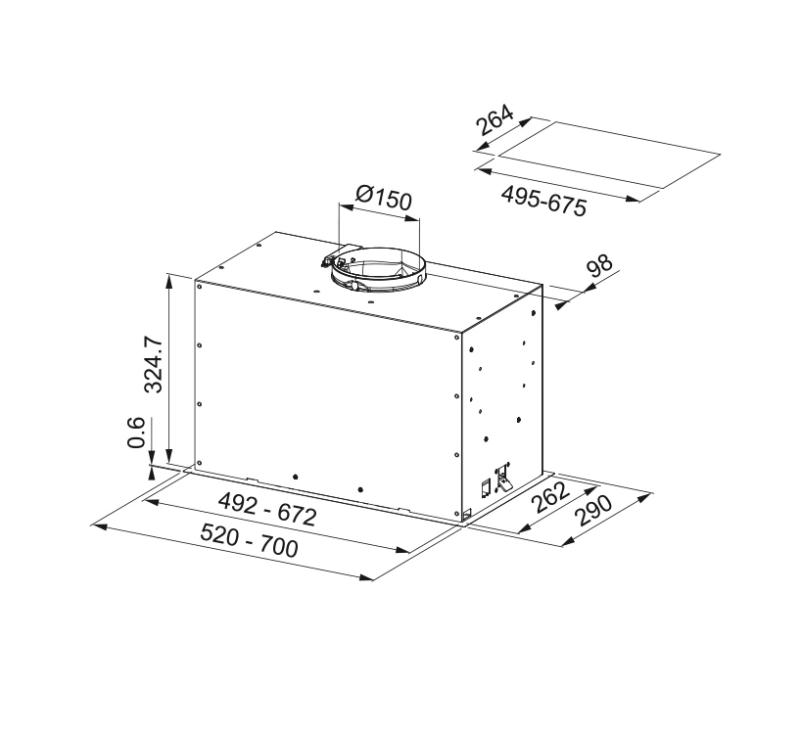 Franke Maris Box Flush EVO vgradna mat bela napa 70 cm 305.0665.367