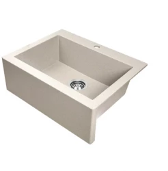Aquadesign Kmečka hiša med ali na granitno pomivalno korito bež pesek 58x49cm 1208958164
