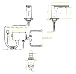 Aquadesign Sensor pipa elektronska umivalniška pipa na baterije ali omrežno napajanje črna 1208958190