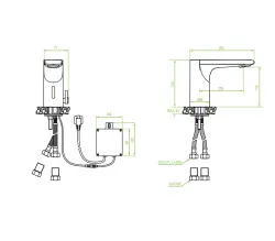 Aquadesign Sensor pipa elektronska umivalniška pipa na baterije ali omrežno napajanje črna 1208958192