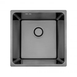 Aquadesign R25 jeklena nadgradna, podpultna in poravnana vgradna korito gun metal 40x40cm 1208958207