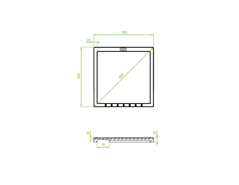 Aquadesign Unix granit odcejalnik za posodo granit 35x35cm bež 1208958210