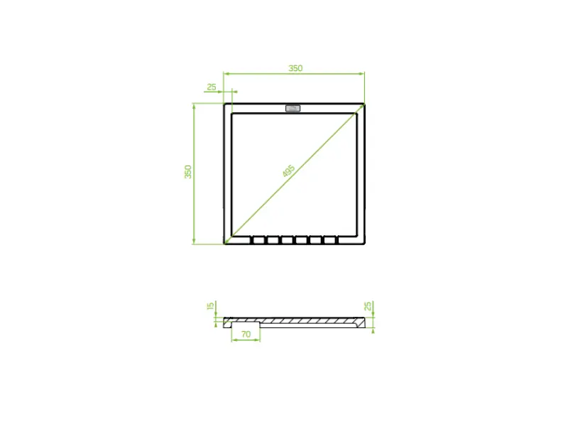 Aquadesign Unix granit odcejalnik 35x35cm črna 1208958214