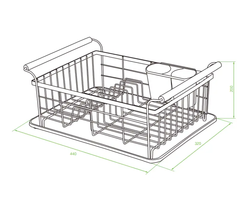 EPKA Bamboo črn odcejalnik za posodo stojalo za pomivanje posode jeklo 1208958219