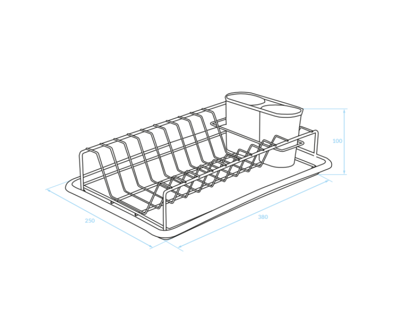 EPKA Dish krom/bel odcejalnik za posodo jeklo 38x10x25cm 1208958240
