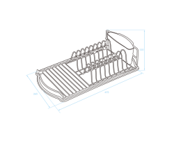 EPKA Dish črno stojalo za sušenje posode jeklo 47,5x11x26,5 cm 1208958241