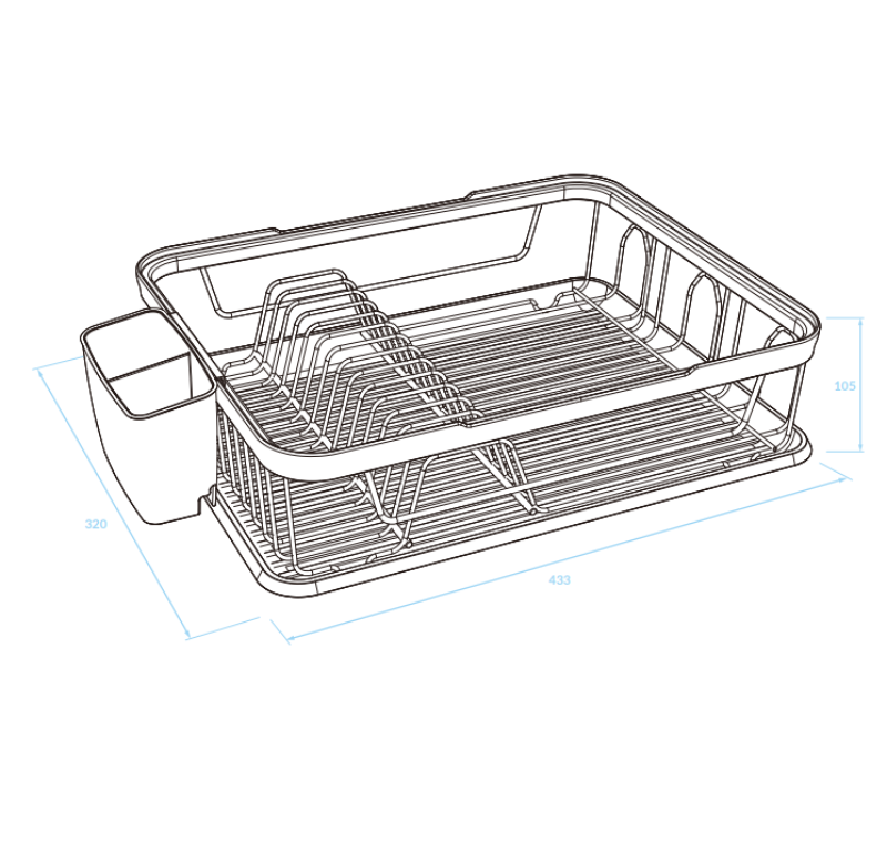 EPKA Dish črna/zlata odcejalnik za posodo jeklo 43,3x10,5x32cm 1208958249
